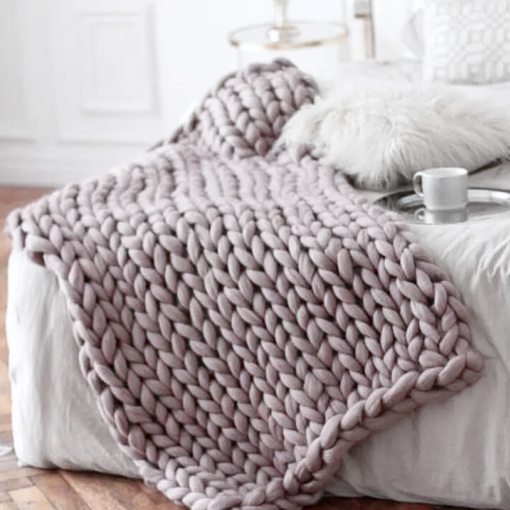 Chunky Merino Wool Blanket